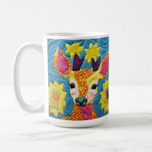Caneca De Café Pequeno Deer Quilt Como Design