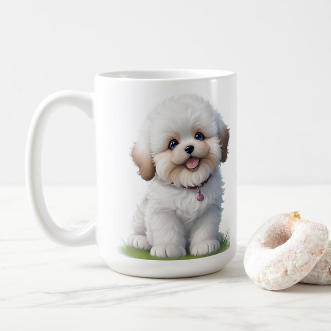 Caneca De Café Pequeno e Bonito Cachorro Shu Tzu (Com Donut)