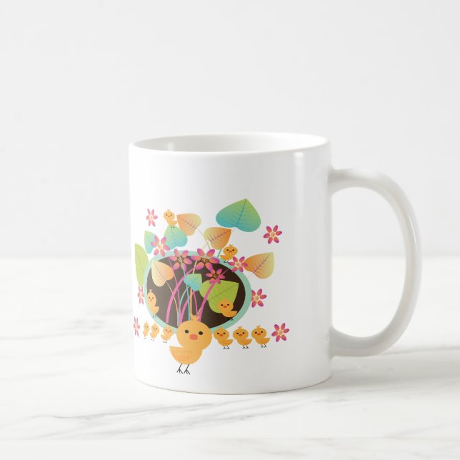 Caneca De Café Pequeno frango é divertido (Direita)