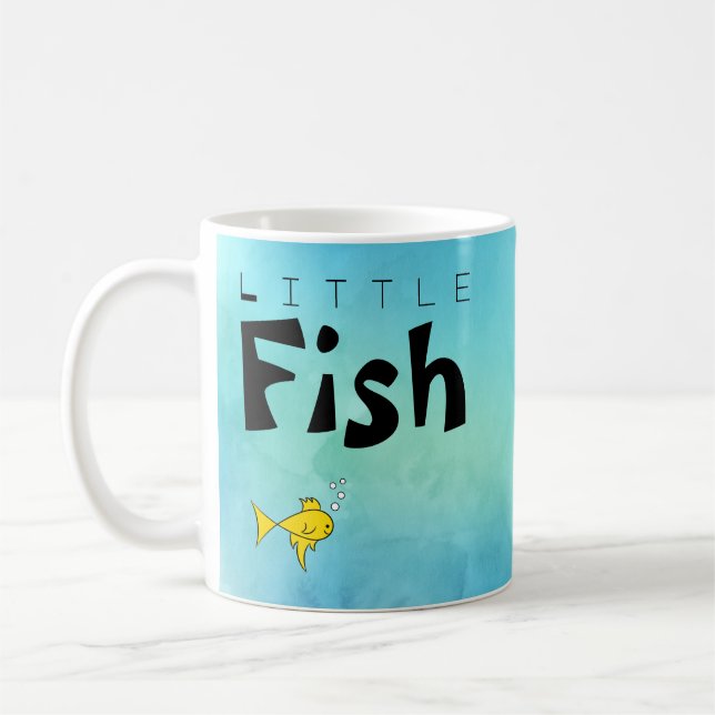 Caneca De Café Pequeno Peixe Grande Engraçado (Esquerda)