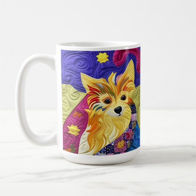 Caneca De Café Pequeno Pom Puppy Quilado Como Design (Esquerda)