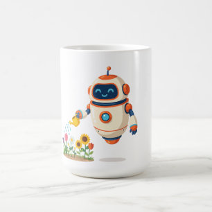 Caneca De Café Pequeno Robô Jardineiro