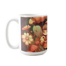 Pequenos elfos bonitos debaixo dos cogumelos