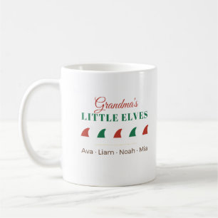 Caneca De Café Pequenos Elfos da Vovó Nome Personalizado dos Neto
