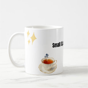 Caneca De Café Pequenos Golsos. Grande Felicidade. Tipografia Fof