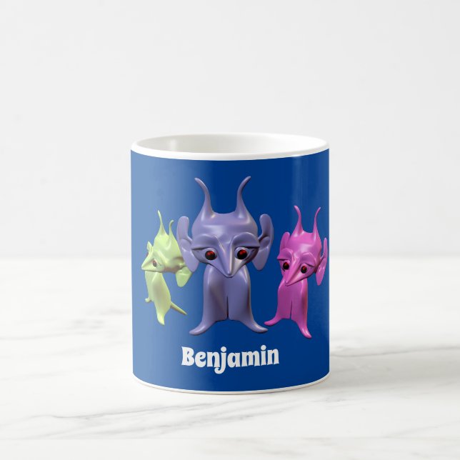Caneca De Café Pequenos marcianos, personalizados para crianças. (Centro)
