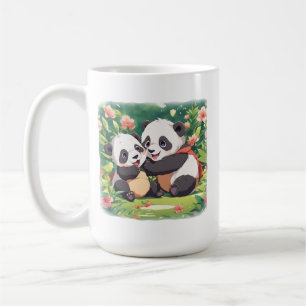 Caneca De Café Pequenos Pandas Brincadinhos - Estilo Animado