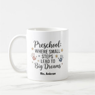 Caneca De Café Pequenos Passos Levam a Grandes Sonhos Nome Person