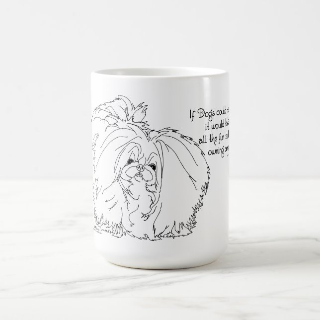 Caneca De Café Pequinês Se os Cães Pudessem Falar (Centro)