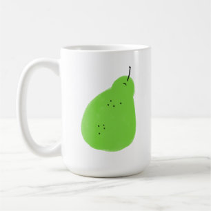 Caneca De Café Pera Verde Triste Presente de Fruta Minimalista