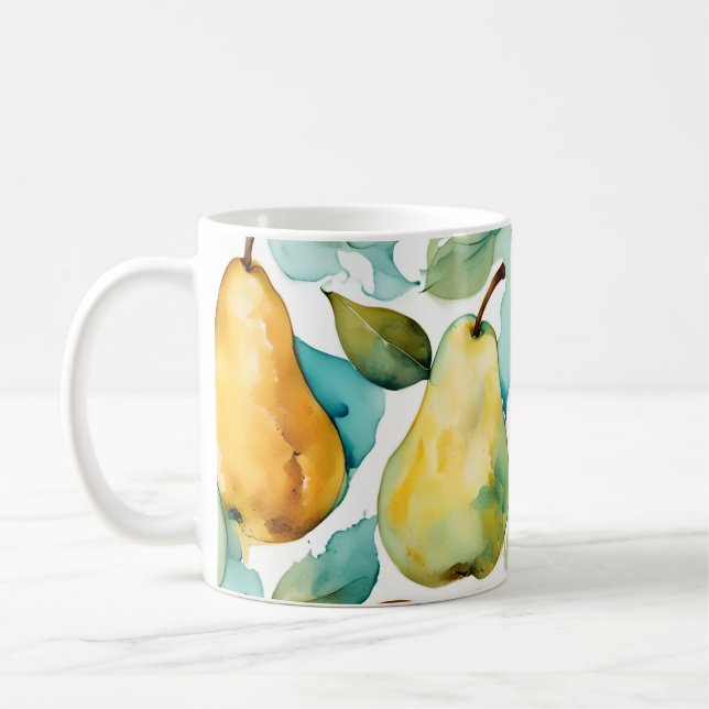 Caneca De Café Pêras Arte Aquarela  (Esquerda)