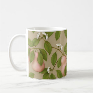 Caneca De Café Pêras Rosas (marrom claro)