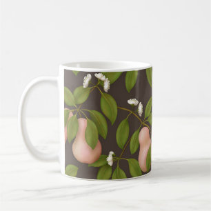 Caneca De Café Pêras Rosas (marrom escuro)