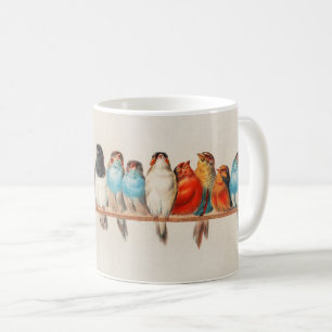 Caneca De Café Perch Antiquado de Aves Hector Giacomelli
