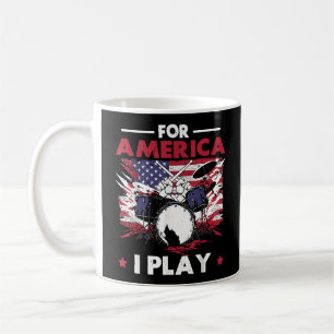Caneca De Café Percussionista Drum Drummer Bandeira Americana Pat