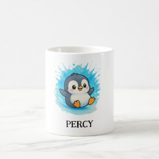 Caneca De Café Percy Penguin Mug – Custom Cute Animal Name Gift