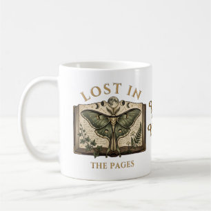 Caneca De Café Perdida Nas Páginas Bruxa Luna Moth Livresca