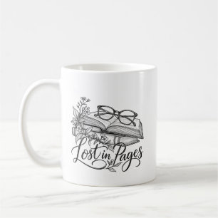 Caneca De Café Perdido em Páginas – Arte para Amantes de Livros A