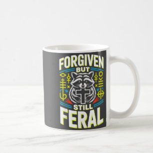 Caneca De Café Perdoado Mas Ainda Feral Guaxinim Cota Cristã 7