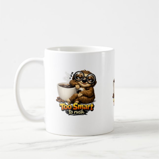 Caneca De Café Perezoso con café – Too Smart to Rush (Esquerda)