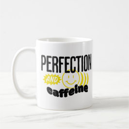 Caneca De Café Perfecção e Cafeína Funny Sarcástico