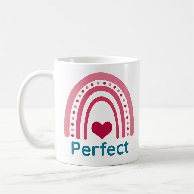 Caneca De Café Perfect Viva Magenta Boho Rainbow (Esquerda)