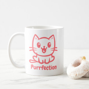 Caneca De Café Perfeição, Lindo Anime Gato