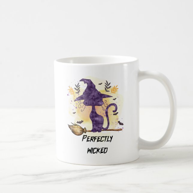Caneca De Café Perfeitamente Mau - Negra Bruxa Gato (Direita)