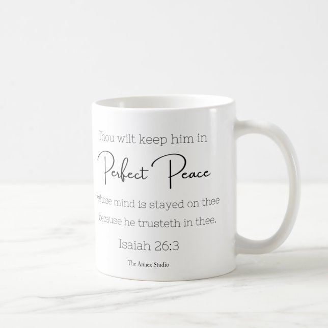 Caneca De Café Perfeito Peace Mug Isaiah 26:3 (Direita)