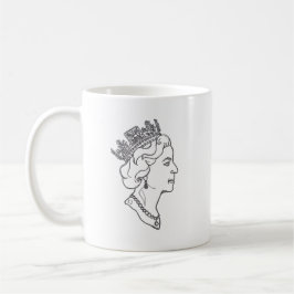 Caneca De Café Perfil da Rainha Elizabeth