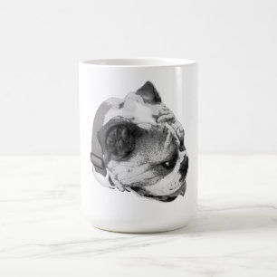 Caneca De Café Perfil de bulldog ousado em monocromia nítida