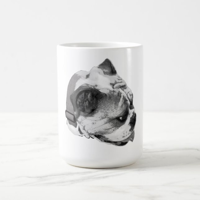Caneca De Café Perfil de bulldog ousado em monocromia nítida (Centro)