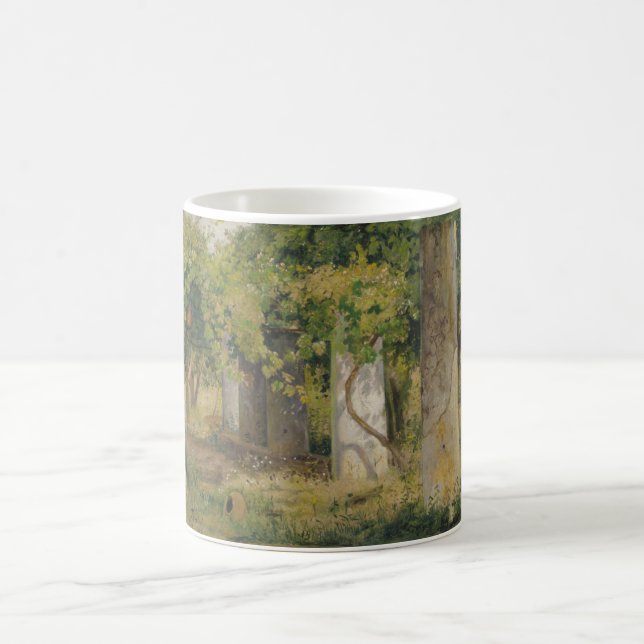 Caneca De Café Pérgola Com Uvas De Vinho (Paisagem De Vinha) (Centro)
