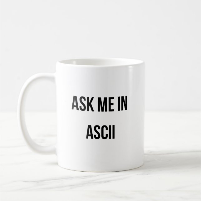Caneca De Café Pergunte-me no ASCII (Esquerda)