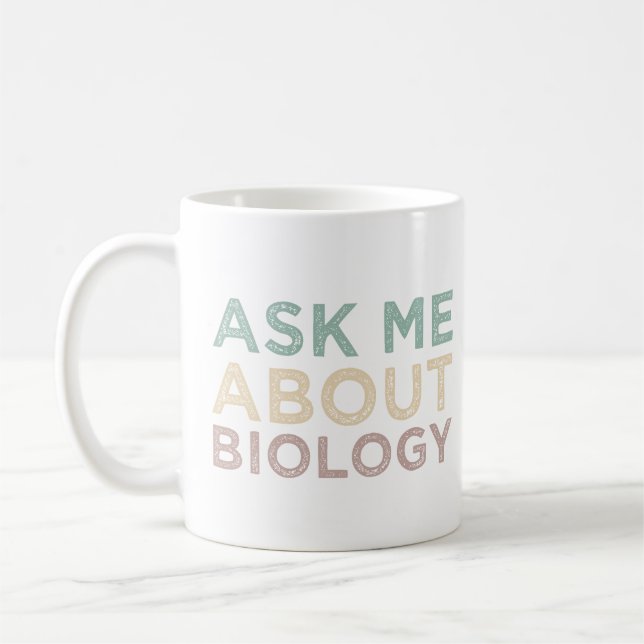 Caneca De Café Pergunte-Me Sobre Biologia Engraçado Professor De  (Esquerda)