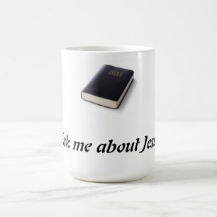 Caneca De Café Pergunte-me sobre Jesus com bíblia