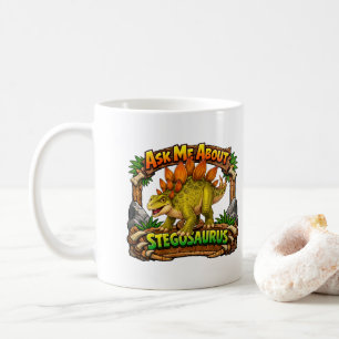 Caneca De Café Pergunte-me sobre o Estegossauro   Chocolate Quent