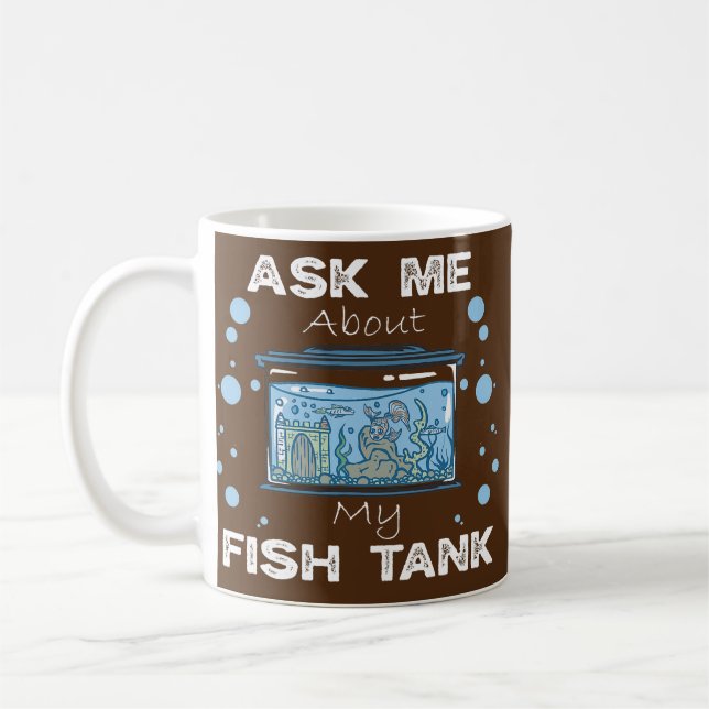 Caneca De Café Pergunte-Me Sobre O Meu Tanque De Peixes Aquarista (Esquerda)