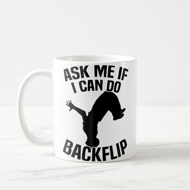 Caneca De Café Pergunte Se Eu Posso Fazer Um Backflip Parkour (Esquerda)