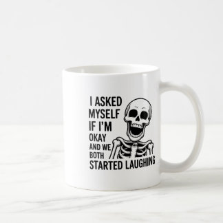 Caneca De Café Perguntei a mim mesmo se estou bem e ambos começam