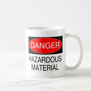 Caneca De Café Perigo - Material Perigoso - Camisas de Segurança 