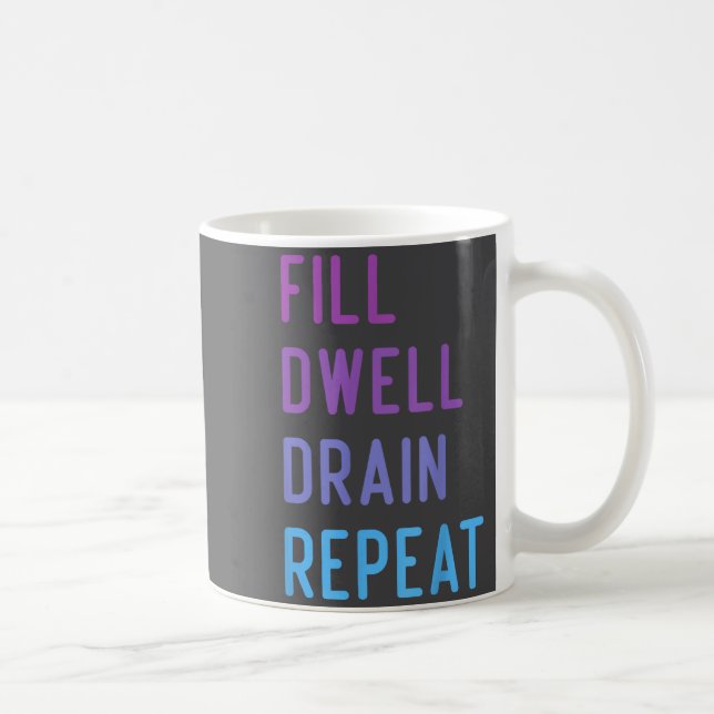 Caneca De Café Peritoneal Dialysis Fill Dwell Drain Repeat Funny  (Direita)