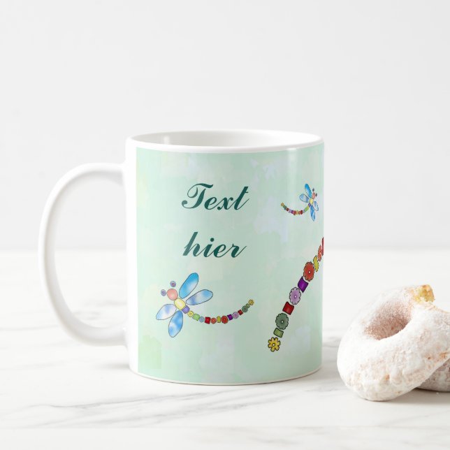 Caneca De Café Perlenlibelle, personalisiert (Com Donut)