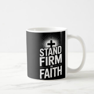 Caneca De Café Permaneça Firme Na Fé Mensagem Cristã Poderosa e N