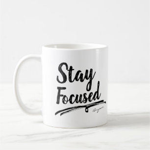 Caneca De Café PERMANEÇA FOCADO Trabalho Tipografia de Escritório