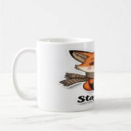Caneca De Café Permaneça Foxy - Design de Citação Confiante e Rep