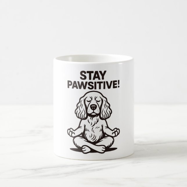 Caneca De Café Permaneça Pawsitivo (Centro)