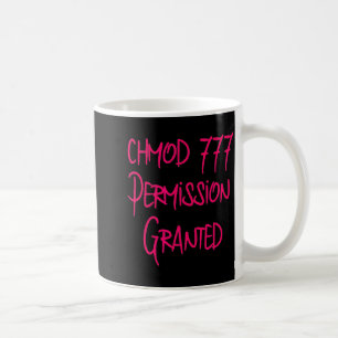 Caneca De Café Permissão Chmod 777 Engraçado Código de Computador