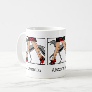 Caneca De Café Pernas Art Deco Mulheres Greyhound Whippet Cão R
