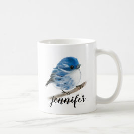 Caneca De Café Pernilas de pássaro azul personalizadas